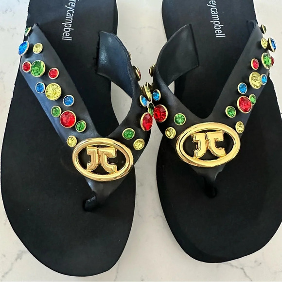 Jeffrey Campbell Iconics Sandals black with multicolored embellishments Size: 7 - Picture 3 of 5